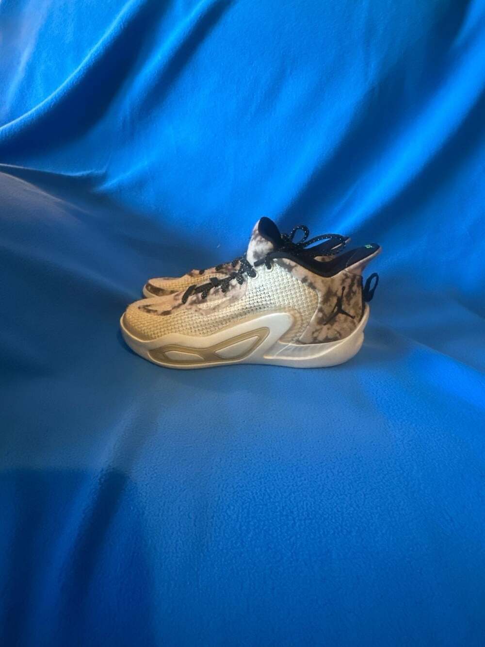 Jordan Tatum 1 'Zoo' Beach Metallic Gold Basketball Shoes warn twice